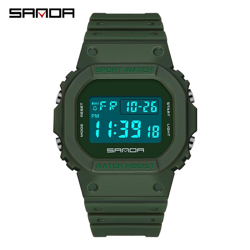 שעון ספורט חיצוני סטודנטים Sanda זוהר עמיד במים ועמיד בפני זעזועים