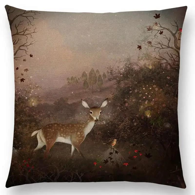 Neueste Kissenbezüge für kleine Mädchen mit Blumenmuster, verträumter Garten, Fantasienacht, Sofakissenbezug für Mädchen