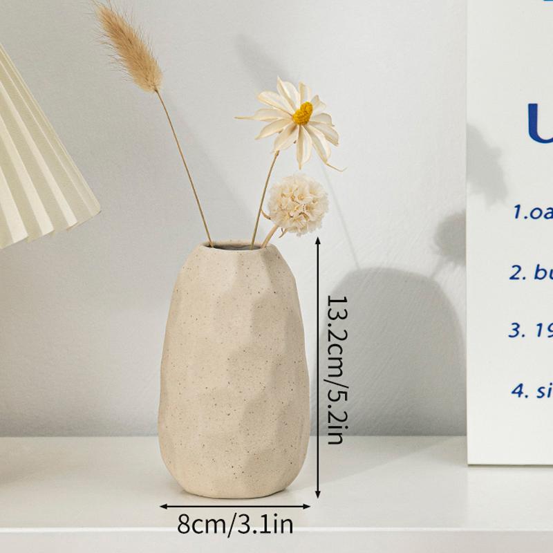 Ceramic Flower Vase Retro Table Decorative Vase Dried Flower Arrangement Pot Home Wedding Gifts Aesthetic Vase Desktop Ornament