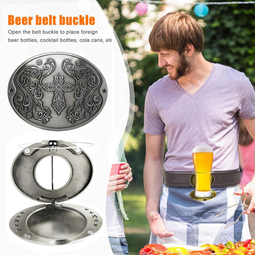 Beer Belt Holder Hands-Free Beverage Can Holder Portable Beer Holder Belt for BBQ Party