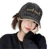 Faatbou Baseball Cap With Embroidered Letters Black For Casual Streetwear