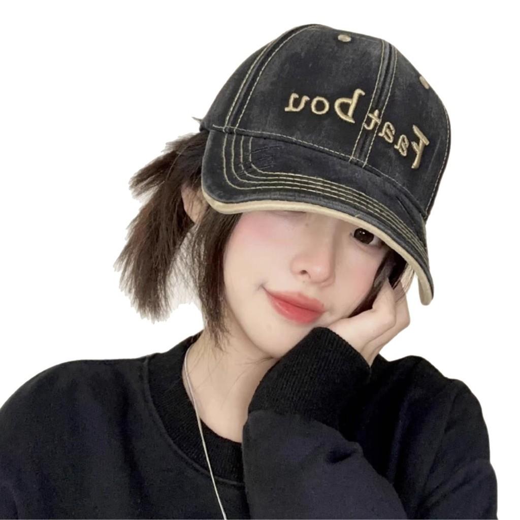 Faatbou Baseball Cap With Embroidered Letters Black For Casual Streetwear