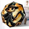 1pc Halloween Demon Pattern Umbrella, Fashionable, High-Value Folding Umbrella, a Must-Have for Summer, 8-Rib Durable Iron Frame, Tri-Fold Compact Des