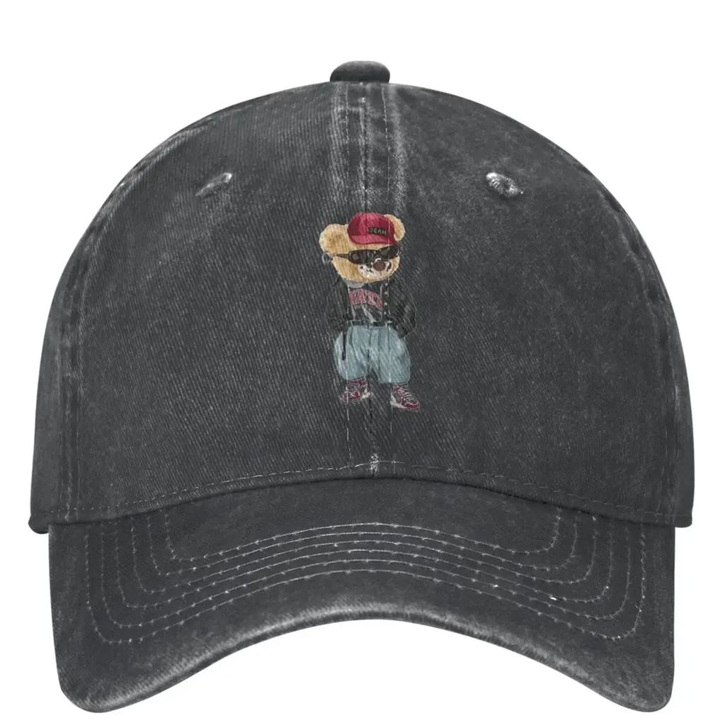 Stay Cool Boy Washed Baseball Cap Animals Bear Print Classic Trucker Dad Hat Summer Women Unisex Outdoor Sport Baseball Caps
