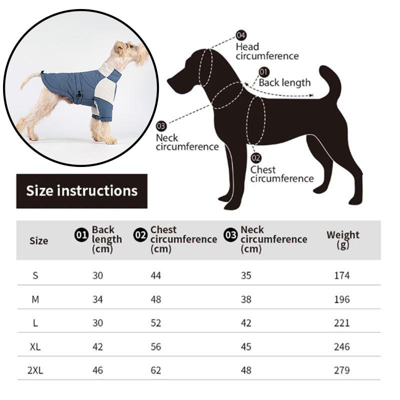 Winter Windproof Dog Coat, Warm Two-Legs Cotton Waterproof Jacket for Small Medium Large Dogs, Cozy Cold Weather Pet Apparel