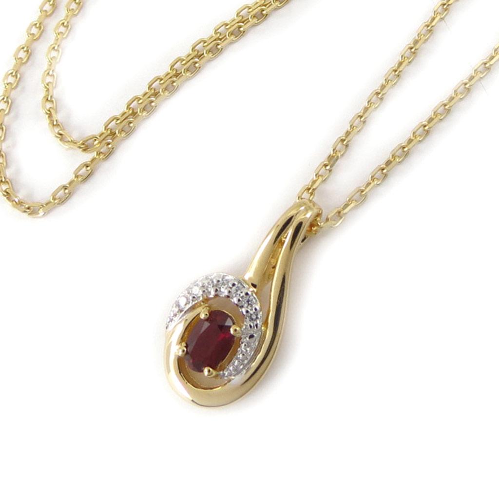 Altesse [K6397] - Collier Plaqué Or 'Scarlett' rubis doré - 20x12 mm