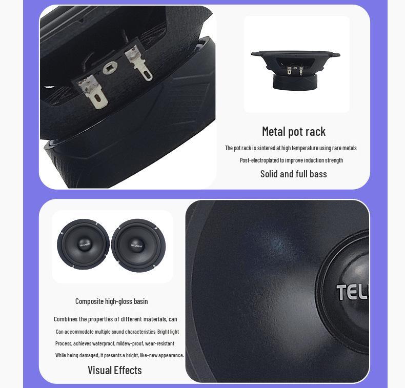6.5-Inch Two-Way Car Audio Speaker Set with Full-Range Tweeters