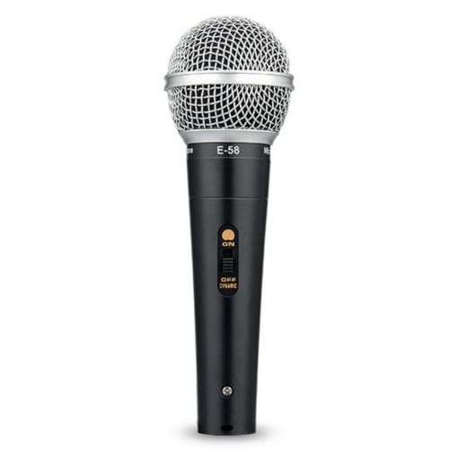 Fujirec Dynamic Microphone with XLR Phone Cable, Wired Handheld Microphone for Vocals, Narration, Karaoke, and DTM, with Switch, Unidirectional (Black