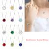 S925 Sterling Silver Natural Topaz December Birthstone Necklace, Simple Versatile Clavicle Chain
