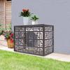 39"Aluminum AC Unit Fence Cover, Brown Outdoor Air Conditioner Enclosure