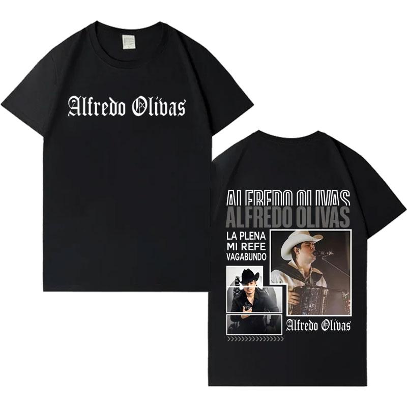 Rapper Alfredo Olivas Harajuku Tshrit Mens Womens Aesthetic Y2K Casual Tshrits Loose Crewneck Short Sleeve Gothic Clothes Unisex