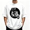 Unisex Casual Short Sleeve Tee Modal Soft Fabric Retro Scooter Couple Graphic Print Loose Oneck Streetwear Daily Tops
