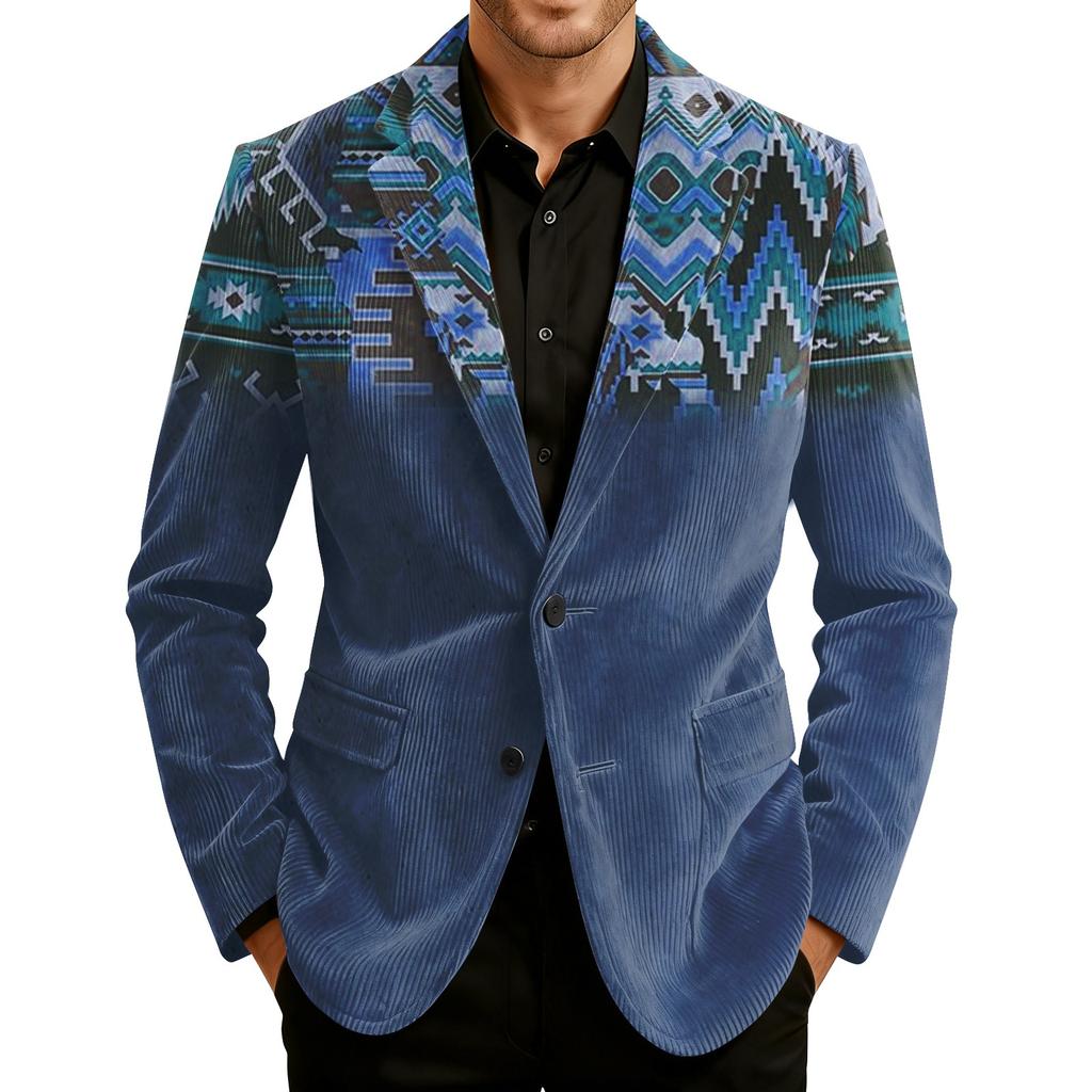 Herren Hässlicher Weihnachten Kord Warmtaschen Anzugjacke Strickjacke Herren Freizeitanzug