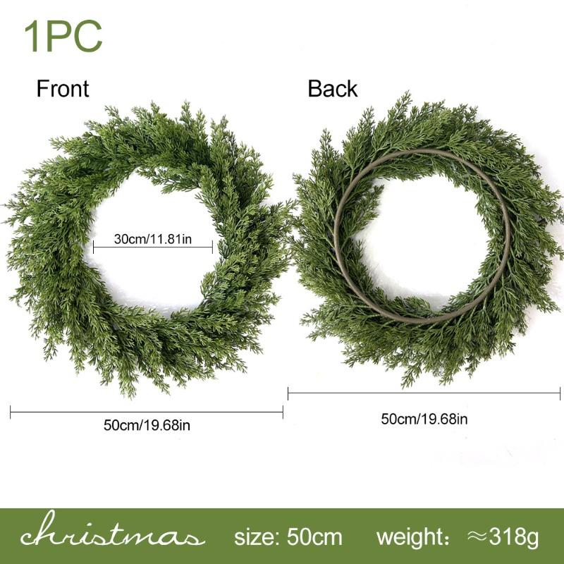 

Искусственные имитации зеленых растений, цветочные кольца из сосны и кипариса, рождественские подвесные украшения и украшения из искусственных растений для витрин Large - Regular style