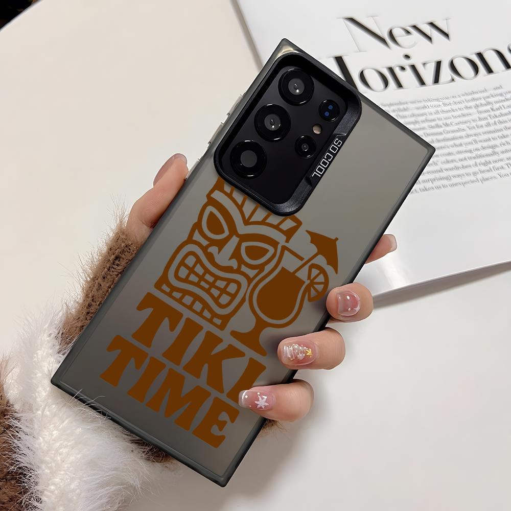 Tiki Time Phone Case For Samsung Galaxy S25 Edge S24 S23 S22 S21 S20 Ultra Funda Silicone Silver Cover