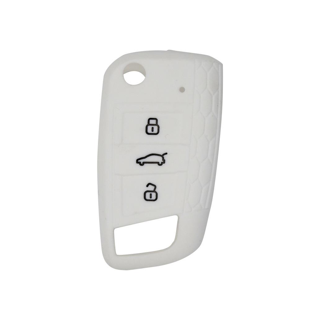 For Volkswagen GTI Folding 3-button Silicone Key Bag and New Passat Honeycomb Soft Rubber Car Remote Control Protective Cover