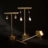 Jewelry Earrings Display Stand Holder T Bar Rack Tower Metal Earring Bracket Organizer Ear Studs Hanging Storage Shelf