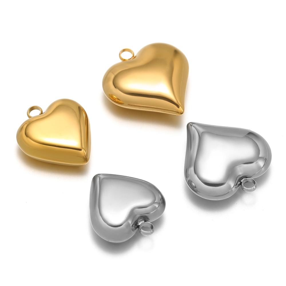 5Pcs Stainless Steel Hollow Heart Pendant for Couple Sweet Love Colgantes Dijes Para Bisutería Jewelry Finding Earrings Making