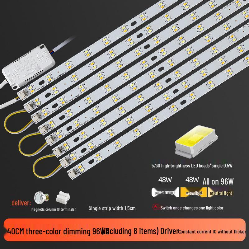 Three-Color LED Strip Light Panel for Living Room Ceiling
