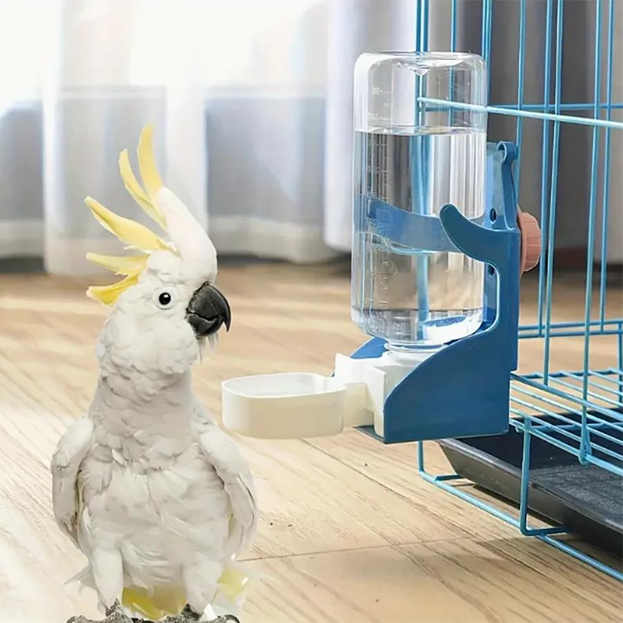 Automatischer Wasserspender für Vögel Papageien Futterkäfig transparent Wellensittich Samenbehälter Futterkäfig Wasserspender