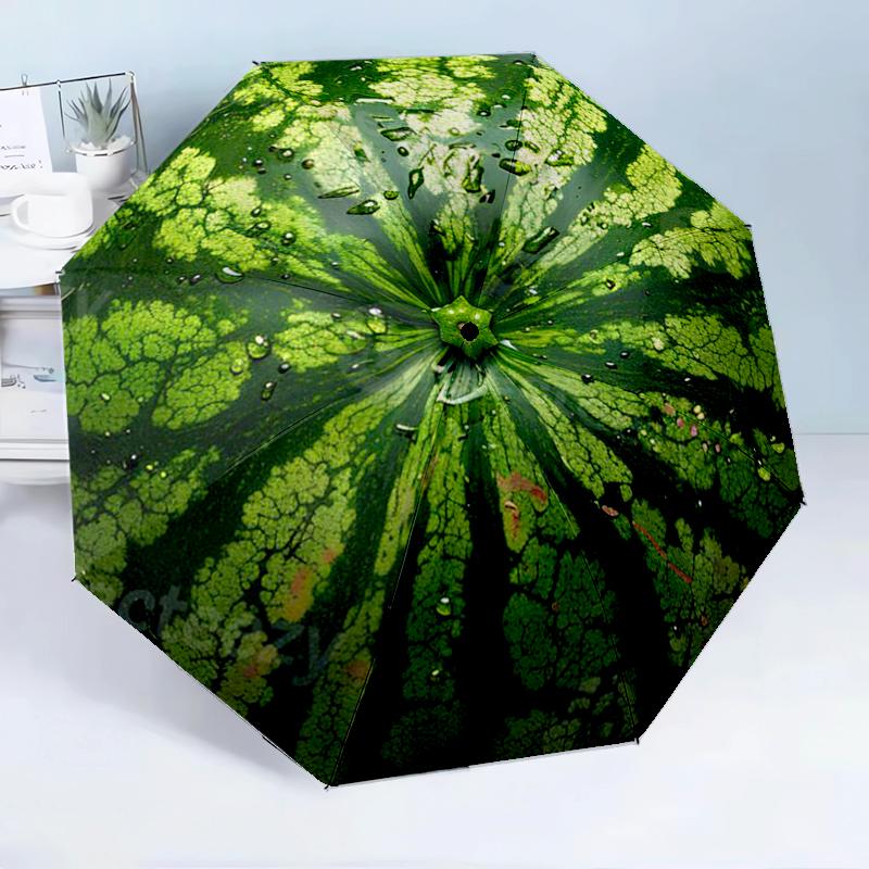 Watermelon with Intricate 8-Frame for Travel, Camping, Casual Lightweight Portable Umbrella, Essential for Every Family Holidays Birthday Gift