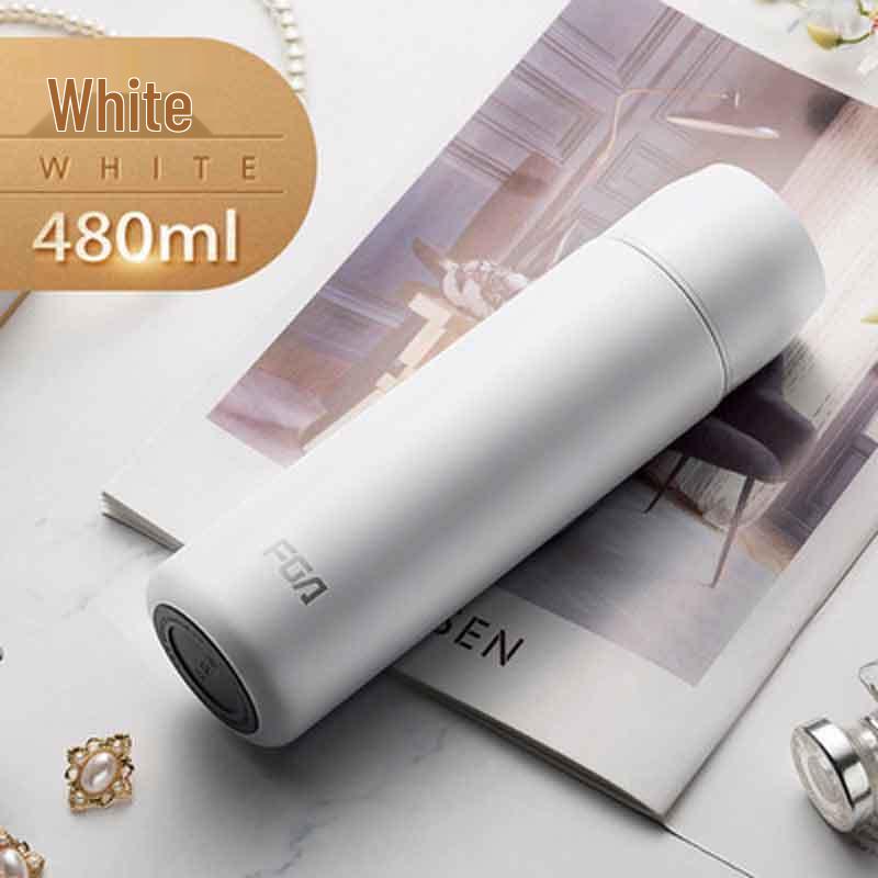 Fuguang Smart Temperature Display Vacuum Thermos Mug, 480ml White