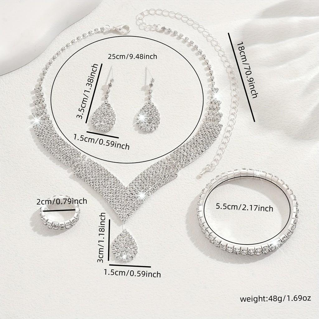 Water Luxury Jewelry Set With Rhinestone Decoration For Women