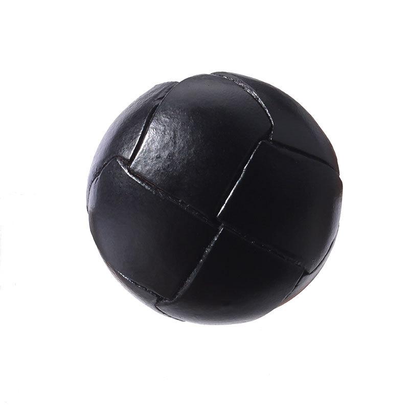 2pcs Hand-Woven Brown Leather Football Buttons, High-End Suit, Coat, Trench Coat, Black Button Buttons