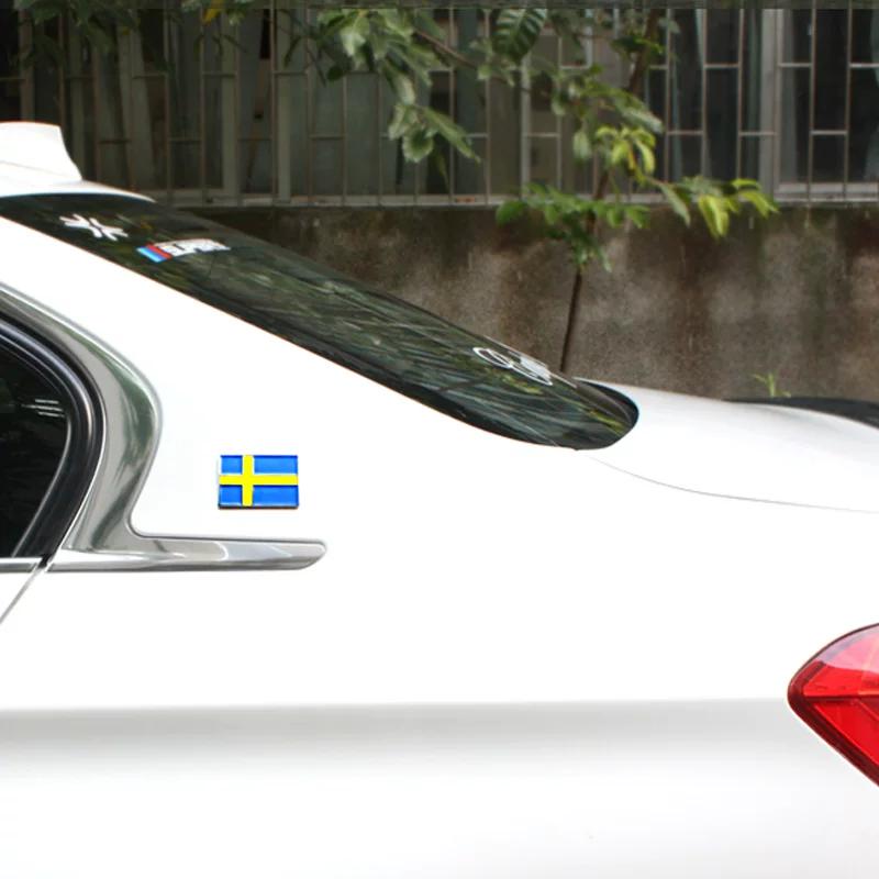 Car Sticker United States United Kingdom Germany France Italy Sweden Flag Car Logo Body Sticker Metal Tail Label Decoration