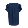 Women's Formal Casual Summer Pleated Short Sleeve Round Neck Top