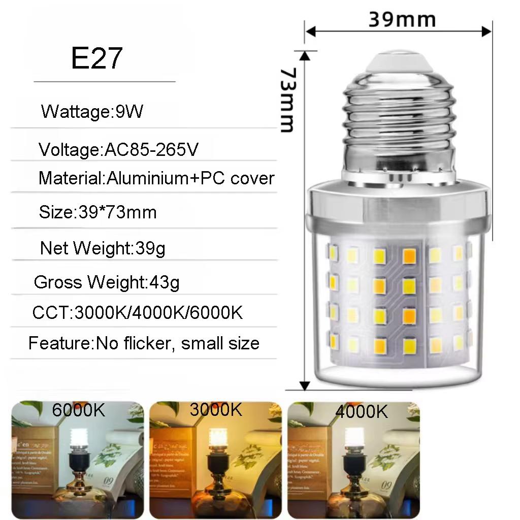 Mini LED Corn Bulb E27 E26 E14 E12 B22 B15 9W no/flicker base 6500k White Warm Lamp lamp 85/265V Cold 3/colors living 2835/SMD