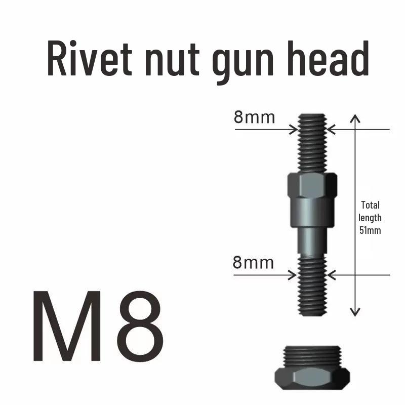 Manual Rivet Nut Gun with Double and Single Handle, Lever Gun Head with Screws M3-M12