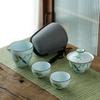 Set da Tè Kung Fu Cinese Set Teiera Portatile in Ceramica Tazze da Tè Gaiwan da Viaggio Tazza da Tè Cerimonia del Tè Tazza da Tè Bel Regalo con Borsa da Viaggio