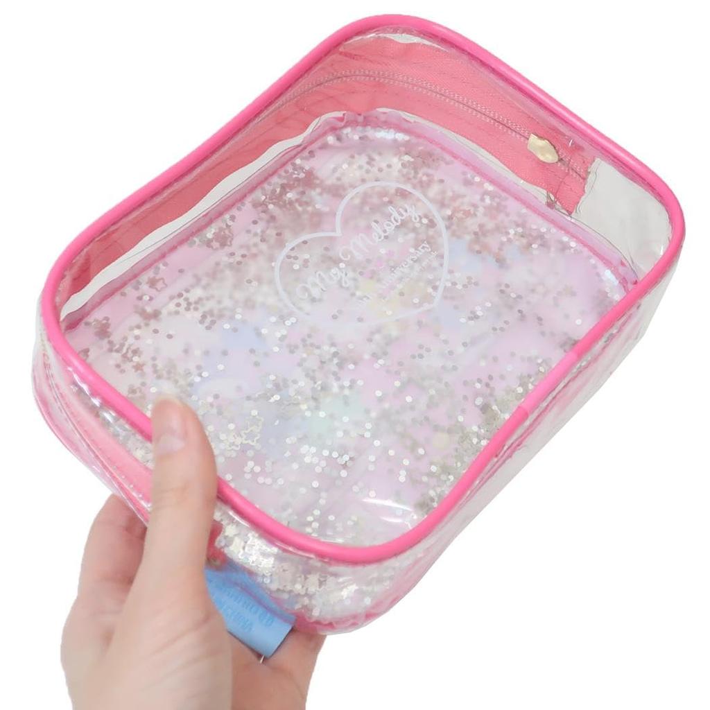 Marimo Craft Sanrio My Melody 50th Anniversary Girly Pop Heart Shaka Shaka Pouch, Pink, Approx. W170 x H130 x D50mm, MMM-552