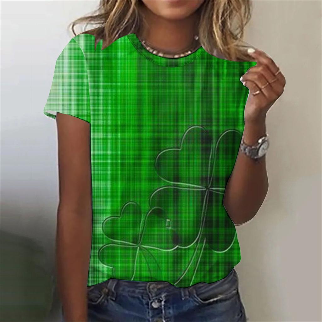 Women's T-shirt 3D Pattern Printed Casual Short Sleeved O-Neck Top Fashionable Street Women's Clothing