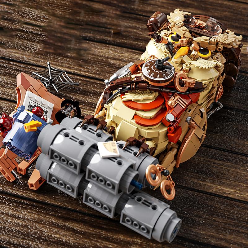 1200+ Teile Eulen-Detektiv Magisches Tier MOC Bausteine Set Pädagogisches DIY Spielzeug für Kinder Erwachsene Geschenke Kreative Steine Spielzeugmodell
