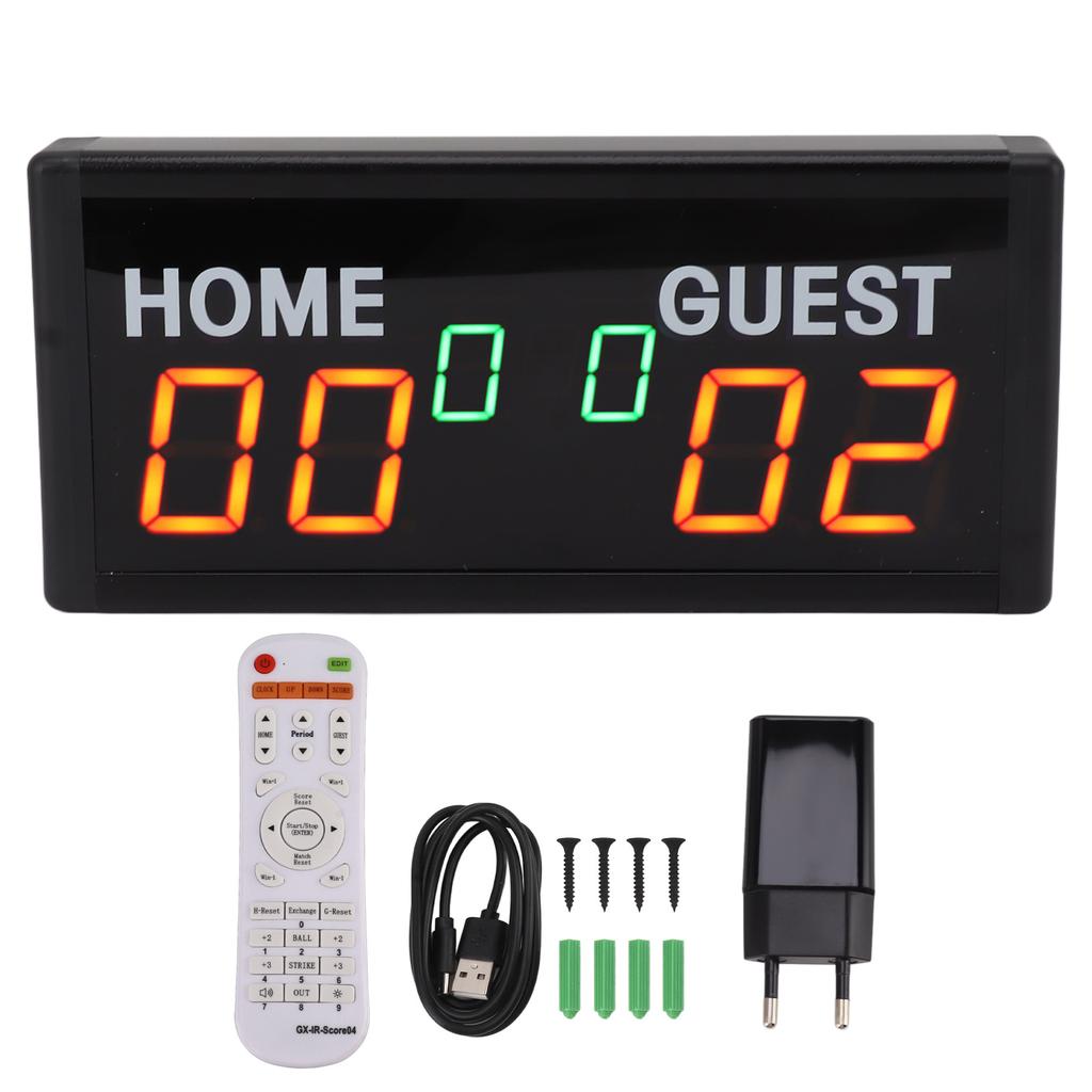 Digital Score Keeper with Remote 1.8 Inch LED Electronic Portable Tabletop Scoreboard for Badminton
