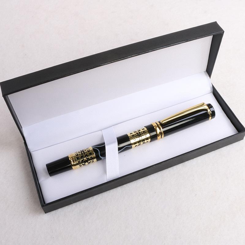 Chinese Enterprises Supply Iridium Nib Acrylic Metal Gifts Pen Leather Gift Box Set Business Signature Pen Ballpoint Pen