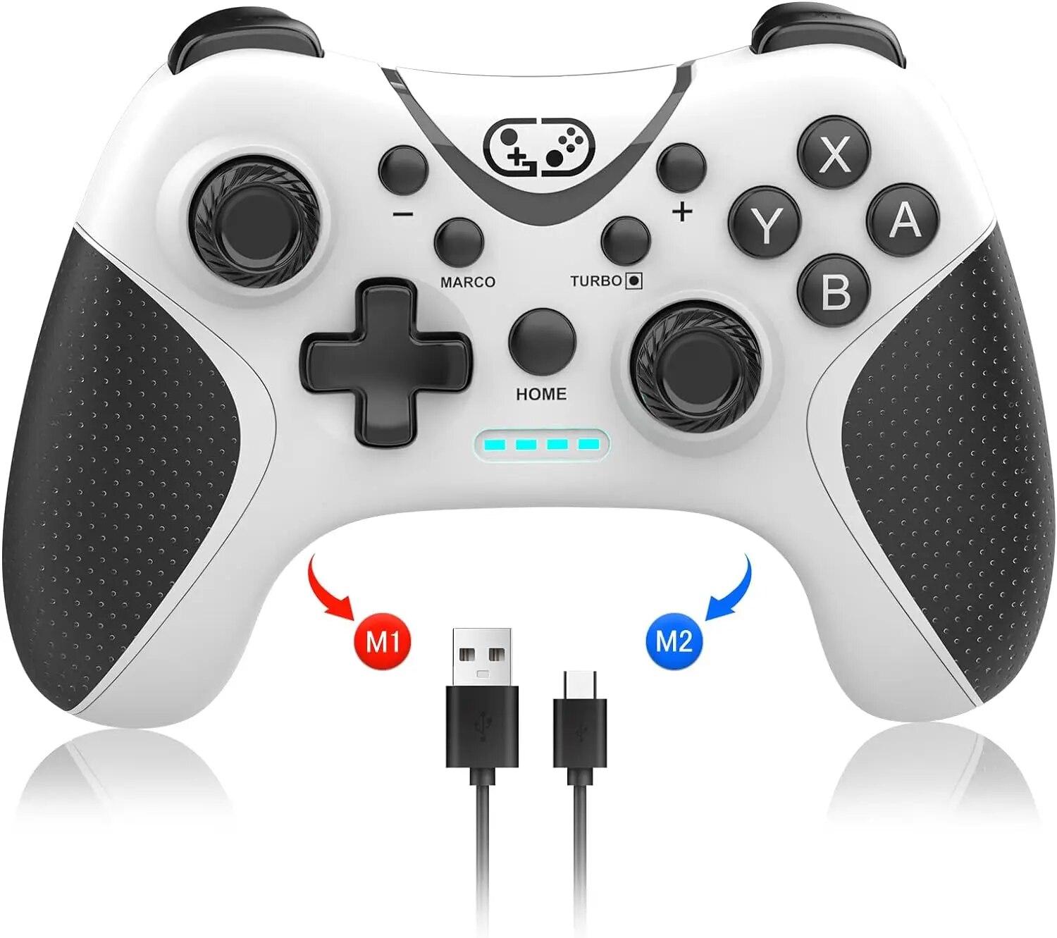 

Беспроводной контроллер Saitake с возможностью программирования/вибрации/турбосовместимости для NS/Lite/OLED/Windows PC STK-7038