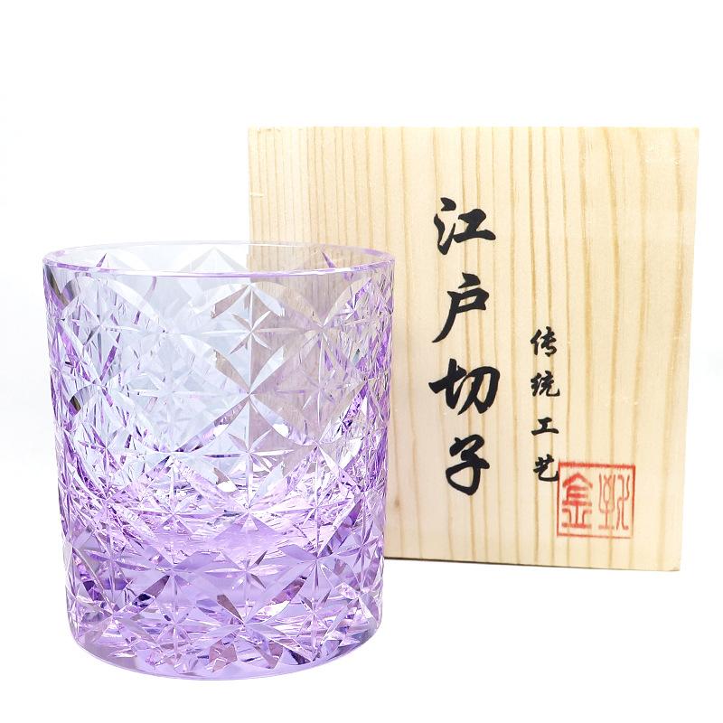Kanzhi Edo cut Japanese hand-carved whiskey crystal glass wine glass K9 star seven treasure men's gift