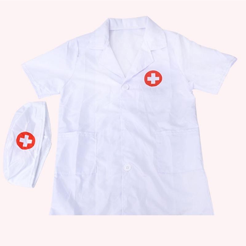 Kids Doctor Coat Set Children Cosplay Dressing Up Doctor Costume for Boys and Girls Cosplay Halloween Doctor Costumes
