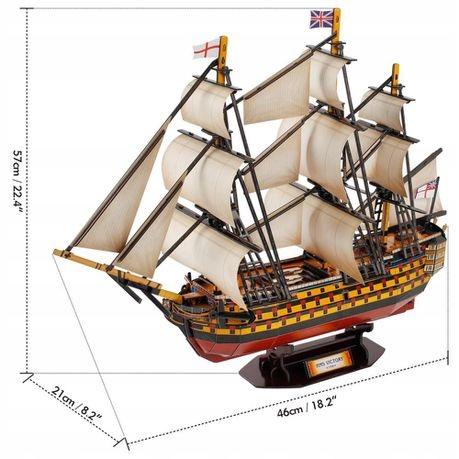 Cubic Fun Puzzle 3d Żaglowiec Hms Victory Royal Navy 189 Elementy - T4019h