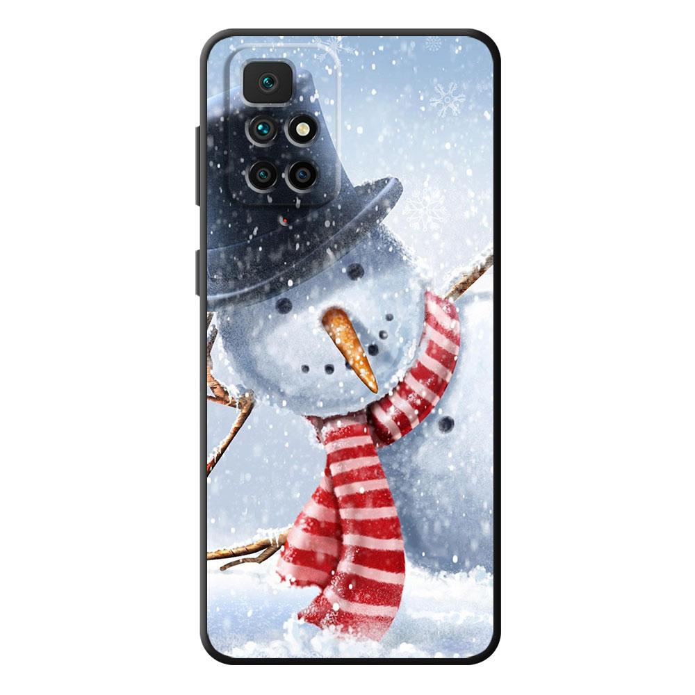 Black Snowman Merry Christmas Shockproof Case Cover for Huawei P30 Lite P20 Lite P30 Pro P Smart Z P10 P40 Lite E P50 Pro P20