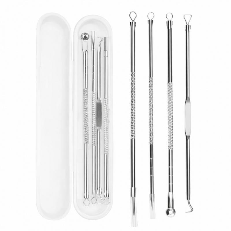 4PCS Blackhead Remover Acne Needle Tools Set Face Cleaning Black Dots Pimple Comedone Extractor Pore Cleaner Skin Care Products