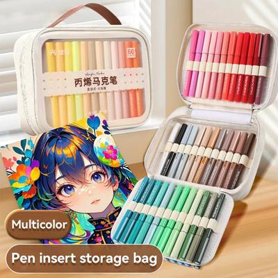 36-84 Löcher Marker Leinwand Aufbewahrungsbox Wasserdichter Organizer Acryl Pinselrolle für Studenten Künstler Kunstbedarf Aufbewahrungstasche