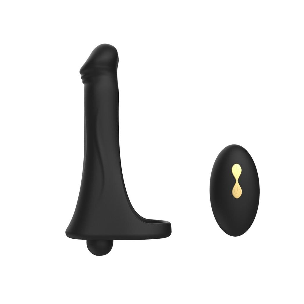 Dual Head Vibrating Dildo Penis Ring with Remote Penis Plug Vibrator, 10 Modes Female Clitoral G-spot Stimulator Adult Sex Toys