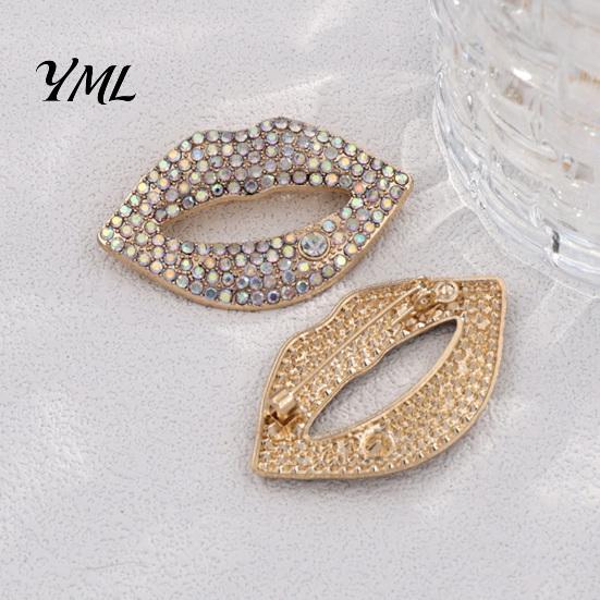 Women Lapel Pins Sexy Rhinestone Lip Brooch for Women, Red Shape Pin Pin, Clothing Accessory Suits Coats Scarves Shawls Bags Daily Wear