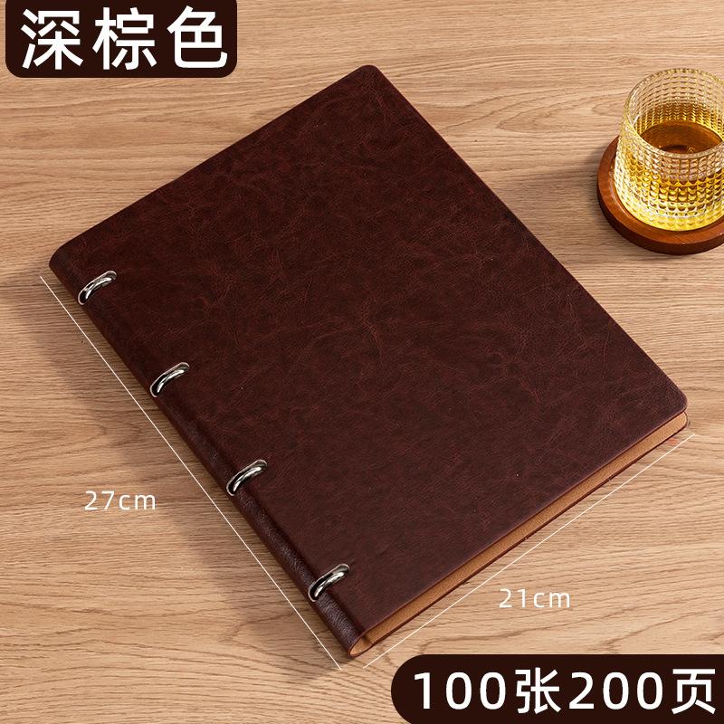 Manufacturer Custom A5/B5/A4 Loose-Leaf Refillable Business Promotional Writing Notebook with 100 Sheets and Custom Logo
