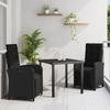 3-Piece Garden Dining Set with Black Poly Rattan Cushions 3380309