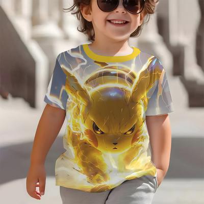 3D tlač Roztomilý Pikachus Anime Pokémon Oblečenie pre bábätká 5 až 14 rokov Muž Outdoorové oblečenie pre deti Chlapec Dievčina Detské tričko Top